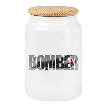 Bomber B-24 Liberator - Cookie Jar with Wooden Lid - white - Front