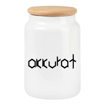 exact - Cookie Jar with Wooden Lid - white - Front