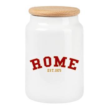 Rome_Est_1975 - Keksdose mit Holzdeckel - Weiß - Vorne