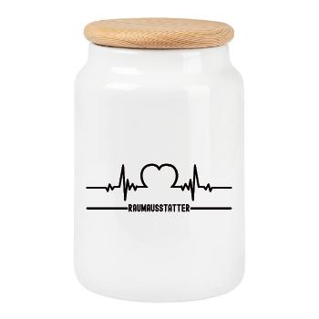 Heartbeat Decorator Decorator Ameublement - Boîte à biscuits avec couvercle en bois - blanc - Devant