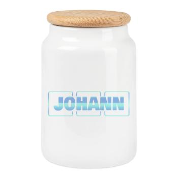 Johann als Baby - Keksdose mit Holzdeckel - Weiß - Vorne