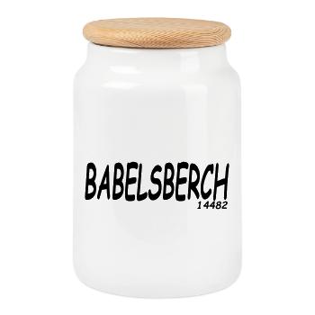 BABELSBERCH 14482 - Keksdose mit Holzdeckel - Weiß - Vorne