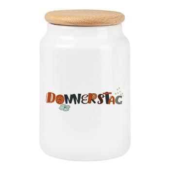 Jeudi en semaine - Boîte à biscuits avec couvercle en bois - blanc - Devant