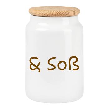 Soß(e) - Keksdose mit Holzdeckel - Weiß - Vorne