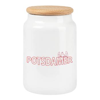 POTSDAMER - Keksdose mit Holzdeckel - Weiß - Vorne