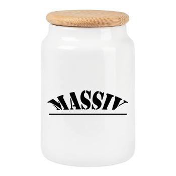 Massive - Cookie Jar with Wooden Lid - white - Front