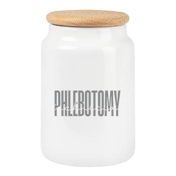 Technicien en Phlébotomie Laboratoire de Phlébotomistes - Boîte à biscuits avec couvercle en bois - blanc - Devant