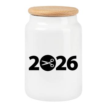 Tailor 2026, Handwork 2026 - Boîte à biscuits avec couvercle en bois - blanc - Devant