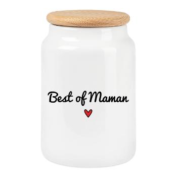 HERZ. MAMA. MUTTERTAG. PARTY. ALLES GUTE ZUM GEBURTSTAG - Keksdose mit Holzdeckel - Weiß - Vorne