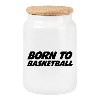 Born for Basketball - Cookie Jar with Wooden Lid - white - Front