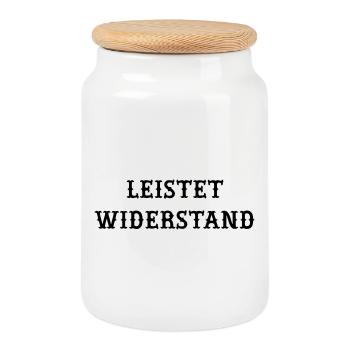 Leistet_wiederstand - Boîte à biscuits avec couvercle en bois - blanc - Devant