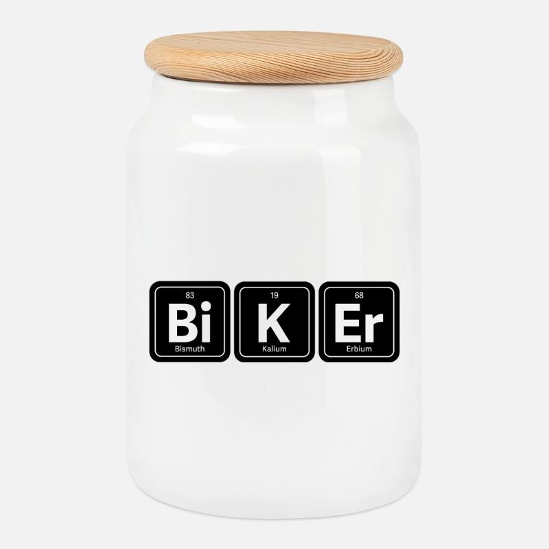 Bi K Er Biker - Keksdose mit Holzdeckel - Weiß