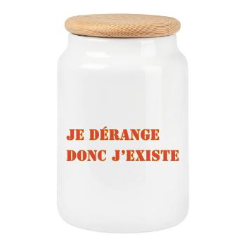 ICH STÖRE, DESHALB EXISTIERE ICH - Keksdose mit Holzdeckel - Weiß - Vorne