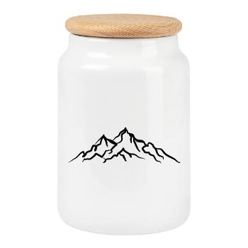 Berge Berg Naturschutz Naturliebhaber - Keksdose mit Holzdeckel - Weiß - Vorne