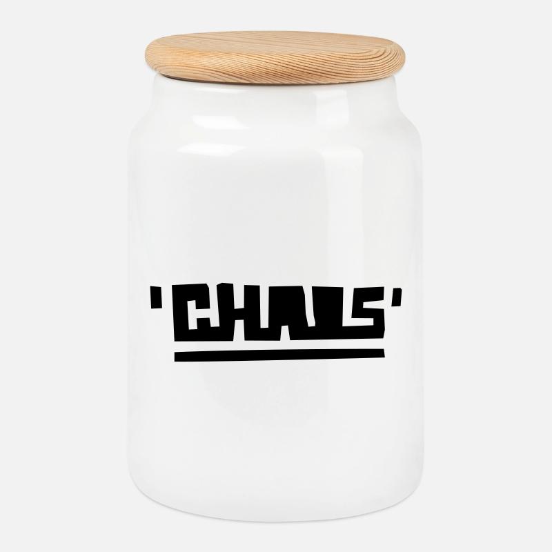 Chaos - Keksdose mit Holzdeckel - Weiß