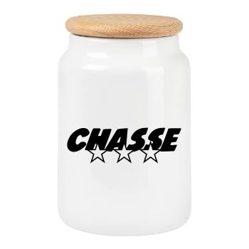 Chasse - Chasseur - Boîte à biscuits avec couvercle en bois - blanc - Devant