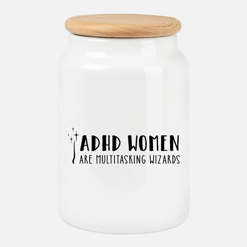 ADHD Women – are multitasking wizards - Keksdose mit Holzdeckel - Weiß