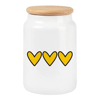 COEUR. BONNE FÊTE. FÊTE DES MÈRES. FÊTE DES PÈRES. - Boîte à biscuits avec couvercle en bois - blanc - Devant