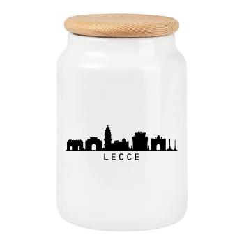 Skyline Lecce - Boîte à biscuits avec couvercle en bois - blanc - Devant