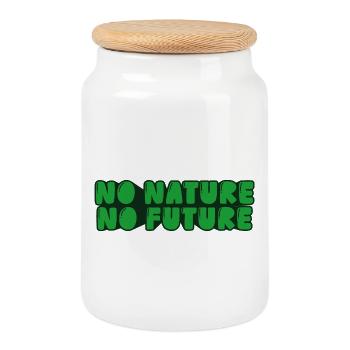Pas de nature, pas d’avenir - Boîte à biscuits avec couvercle en bois - blanc - Devant