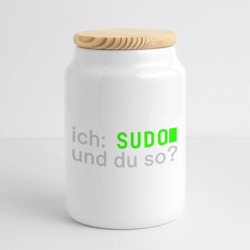 ich: SUDO und du so? Linux Spruch - Programmierer Keksdose mit Holzdeckel