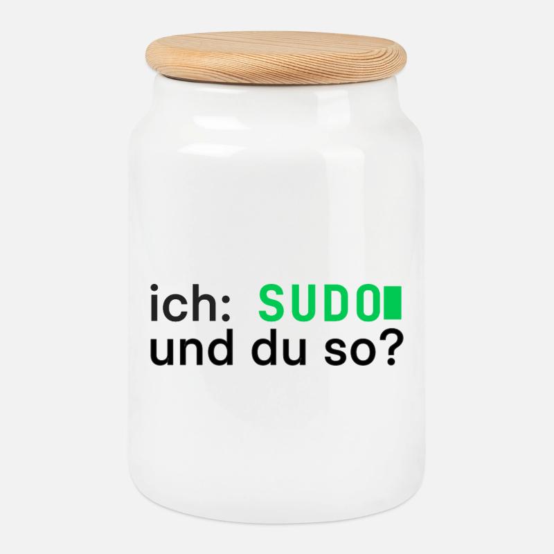 ich: SUDO und du so? Linux Programmierer - dunkel - Keksdose mit Holzdeckel - Weiß