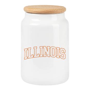 Illinois Retro Vintage Pride Land Of Lincoln - Cookie Jar with Wooden Lid - white - Front