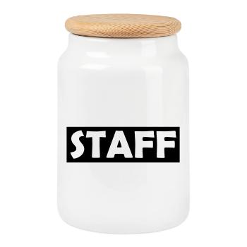 Personnel - Boîte à biscuits avec couvercle en bois - blanc - Devant