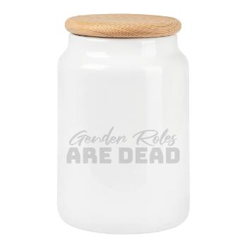 Gender Roles Are Dead Statement Freedom Saying - Cookie Jar with Wooden Lid - white - Front
