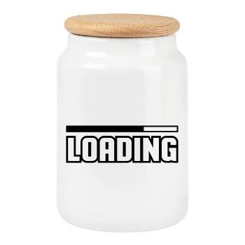 Loading - Keksdose mit Holzdeckel - Weiß - Vorne