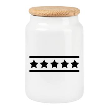 sterne_symbol - Cookie Jar with Wooden Lid - white - Front