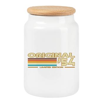 Original 54 Rainbow Retro - Keksdose mit Holzdeckel - Weiß - Vorne