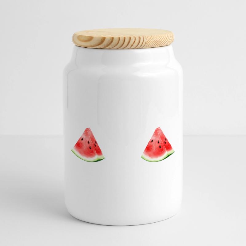 Pastèque pastèque  Boîte à biscuits avec couvercle en bois