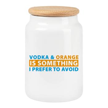 Vodka & Orange ist etwas, das ich lieber meide - Keksdose mit Holzdeckel - Weiß - Vorne