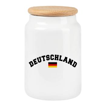 DEUTSCHLAND GERMANY EUROPA DEUTSCHE SPORT FAN - Keksdose mit Holzdeckel - Weiß - Vorne