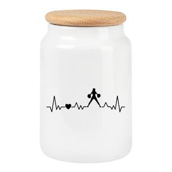 Équipe de pom-pom girls Heartbeat - Boîte à biscuits avec couvercle en bois - blanc - Devant