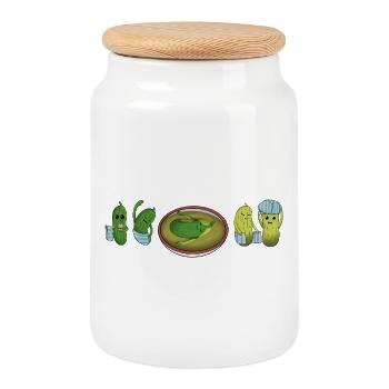 Von Gurken zu Gurken – lustige Pickle-Entwicklung - Keksdose mit Holzdeckel - Weiß - Vorne