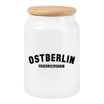 FRIEDRICHSHAIN - Keksdose mit Holzdeckel - Weiß - Vorne