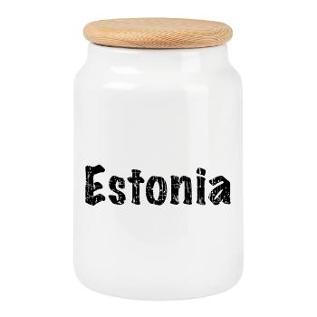 Estonia - Keksdose mit Holzdeckel - Weiß - Vorne