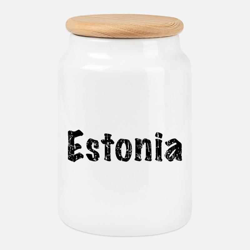 Estonia - Keksdose mit Holzdeckel - Weiß