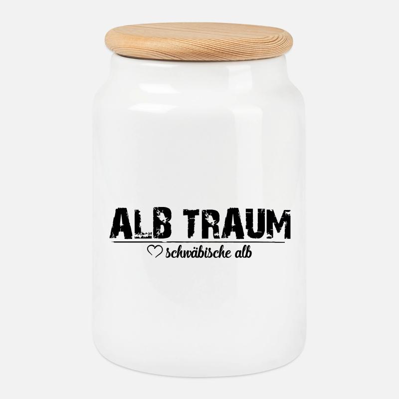 ALB TRAUM_ love schwäbische alb - Keksdose mit Holzdeckel - Weiß