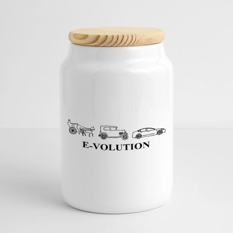 E-Volution Auto Evolution Keksdose mit Holzdeckel
