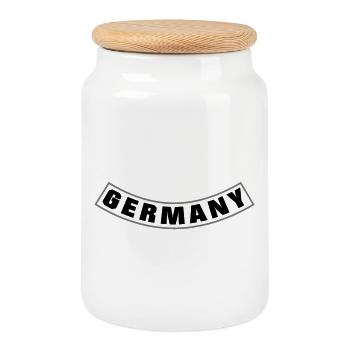 Germany Rocker Patch Bottom Rocker - Keksdose mit Holzdeckel - Weiß - Vorne