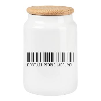 Ne laissez pas les gens vous étiqueter - Boîte à biscuits avec couvercle en bois - blanc - Devant