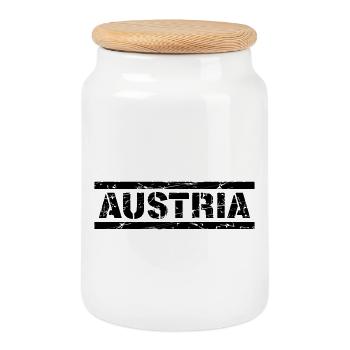 Austria - Cookie Jar with Wooden Lid - white - Front