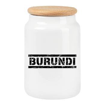 Burundi - Keksdose mit Holzdeckel - Weiß - Vorne