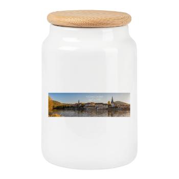 Neckargemünd - Abendstimmung - Keksdose mit Holzdeckel - Weiß - Vorne
