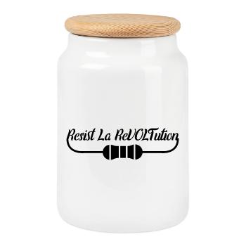 Blague d’électricien - Boîte à biscuits avec couvercle en bois - blanc - Devant