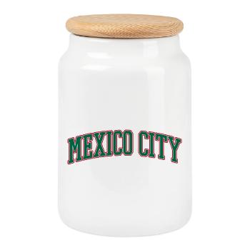 Contour Varsity de Mexico - Boîte à biscuits avec couvercle en bois - blanc - Devant