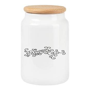 Bijoux d’ornement (Vectorgraphic) - Boîte à biscuits avec couvercle en bois - blanc - Devant